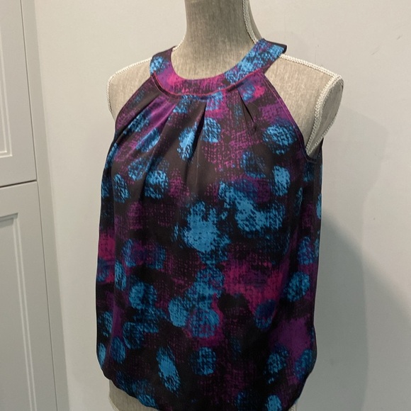 Calvin Klein Blue and Purple Sleeveless Blouse Fits Small - Picture 3 of 15